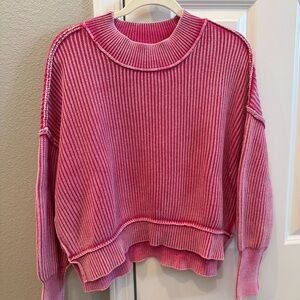 Pink Ribbed Sweater